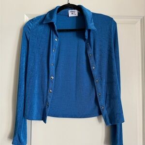 Blue Long Sleeve Button-Up Shirt